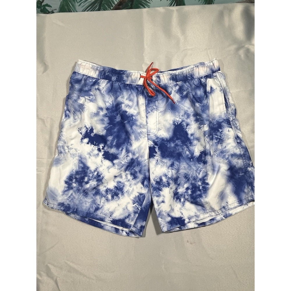 Men's Swim Trunk, Dream Wave, Quick Drive Blue White Regular XL